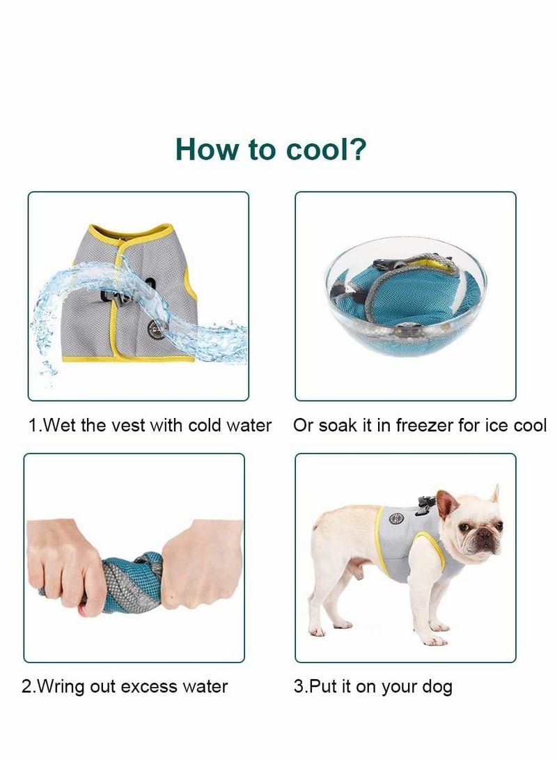 حزام الكلب، سترة تبريد الكلب، سترة تبريد قابلة للتنفس للحيوانات الأليفة للتدريب الخارجي والمشي والتسلق، سترة تبريد صيفية للكلاب الصغيرة والمتوسطة، شبكية قابلة للتعديل للتدريب الخارجي والمشي (م) - Image 5